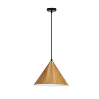 DUNCA LAMPA WISZĄCA 25 CZARNY 1X40 E27 KLOSZ JASNY DĘBOWY Candellux 31-23414