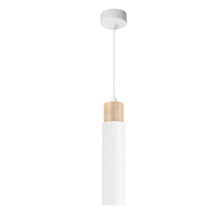 Claro lampa wisząca biały 1x15W GU10 klosz biały+drewniany Candellux 31-27764