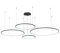 Lampa wisząca SATURNO BLACK 120W LED cztery okręgi Milagro ML0848