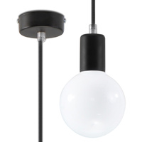 Lampa wisząca EDISON czarna Sollux SL.0152