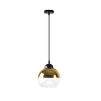 CONTESSA LAMPA WISZĄCA CZARNY 1X40 E27 KLOSZ ZŁOTY Candellux 31-21212
