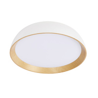 CALABRIA LAMPA SUFITOWA PLAFON BIAŁO DREWNIANY 24W LED 40X32 CM KLOSZ BIAŁY Candellux 14-24138