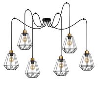 Primo p lampa wisząca czarny+złoty 6x60w e27 klosz czarny Candellux 36-00316