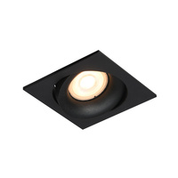 Czarne kwadratowe ruchome oczko podtynkowe 1xGU10 Ponar Italux DL-26451-GU10-BK