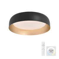 Okrągły czarno-złoty plafon sufitowy 40cm sterowany pilotem OSKO LED Just Light 14215-18