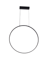 Lampa wisząca czarna z pionowym pierścieniem 60cm - nowoczesny design RASCAL 3000K Zuma Line PEN4105-60BK