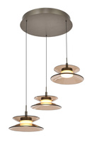 Lampa wisząca trójka okrągła Crema brąz / klosz coffee Aviano Lighting 5058-321