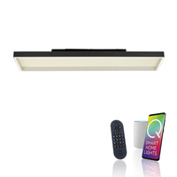 Prostokątny czarny plafon sufitowy 120x30cm strerowany pilotem / smartfonem Q-MAGONG Paul Neuhaus 6317-18