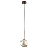 Lampa wisząca pojedyńcza szklany koniakowy nieregularny klosz LAVA BROWN 1xG9 Tk Lighting 11025