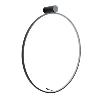 Duży kinkiet ścienny - czarny pierścień 80cm IP44 LED 3000K Maxlight W0437 Visual 30W