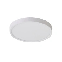 Biały okrągły plafon sufitowy o średnicy 30cm z dodatkowym podświetleniem sufitu ARNOR 30 ROUND CCT (18W+15W) WH AZZARDO AZ6538