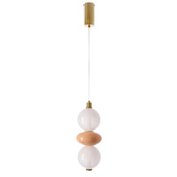 Lampa wisząca mosiężna z elementem ceramiki i szklanymi kloszami FLORES 12W LED 3000K Candellux Studio 32-50649
