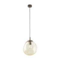Lampa wisząca koniakowy szklany zniekształcony klosz 25cm LAVA M BROWN 1xE27 Tk Lighting 11326
