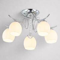 Lampa sufitowa chromowana pięć szklanych kulistych kloszy  ELLA 5xE27 Milagro ML2763