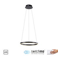 Lampa wisząca antracytowy okrąg 39cm RITUS Just LIght LED 3000K z funkcją ściemniania SwitchMo 15393-13