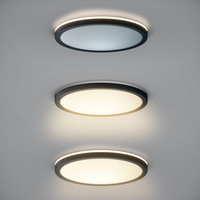 Lampa sufitowa niski plafon CORTE BLACK 30cm LED Italux PLF-63452-300R-28W-BL