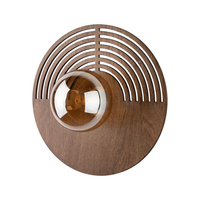 Okrągły ozdobny kinkiet drewniany 30cm ze szklanym kloszem LUNAR WOOD 1xG9 Tk Lighting 11014