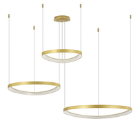 Lampa wisząca trzy nieregularne ringi w kolorze złotym LIRIA LED sterowana pilotem Zuma Line MS756090