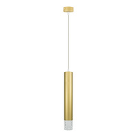 Lampa wisząca złota tuba zakończona akrylowym kloszem TUBI GOLD 1xGU10 Milagro ML8876
