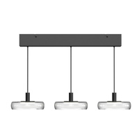 Lampa wisząca czarna ze szklanymi kloszami Float LED 3000K MOD498PL-L25BK
