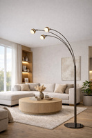 Lampa podłogowa trójka Biarritz czarny chrom Aviano Lighting 3047-305