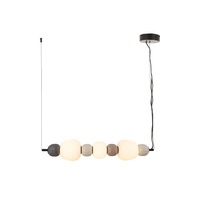  Lampa wisząca pozioma mix trzech opalowych kloszy z dekoracyjnymi kulami w różnych kolorach LED 3000K Modern 28W Maxlight P0630