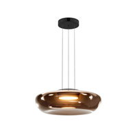 Lampa wisząca szklany brązowy klosz 45cm Bassa LED 3000K Maytoni MOD501PL-L20BK1