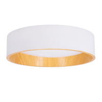 LAZIO LAMPA SUFITOWA PLAFON BIAŁO DREWNIANY 24W LED 40 CM KLOSZ BIAŁY Candellux 14-24107