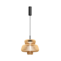 Lampa wisząca drewniana 35cm LED Namiki Maytoni MOD465PL-L12BK1