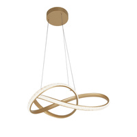 Ledowa, złota lampa wisząca do sypialni FONDI Kaja Lighting K-8237