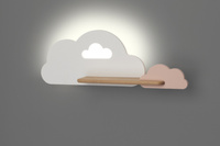 KINKIET ŚCIENNY CLOUD 5W LED z półką IQ KIDS BIAŁY+RÓŻOWY Candellux 21-76717