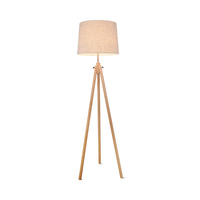 Lampa podłogowa na trójnogu z beżowym abażurem o średnicy 51cm 1xE27 Calvin Z177-FL-01-BR Maytoni
