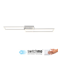 Lampa sufitowa srebrne dwie ramki LED prostokątne z funkcją ściemniania SwitchMo IVEN Just Light 14691-55