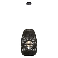Lampa wisząca ARONA BLACK fi 25cm z ratanu Milagro ML0354