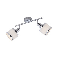 Listwa sufitowa chrom z dwoma szklanymi kloszami ACCOR 2xE14 Just Light 15372-17