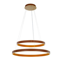 Lampa wisząca MANEZIA LED skórzana Italux PND-270160-2A-GD