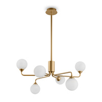 Lampa wisząca matowe złoto z mlecznymi kulami Chandelier Maytoni MOD044PL-06MG