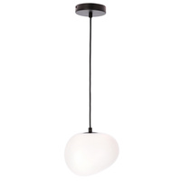 STONES lampa wisząca czarny 20cm 1x40W E27 klosz biały Candellux 31-35127