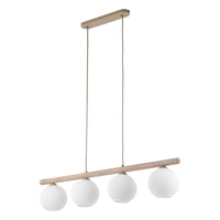 Lampa wisząca cztery ryflowane klosze na belce VIRLO WHITE 4xE14 Tk Lighting 11080