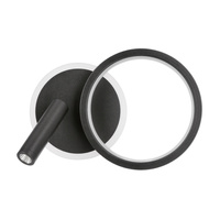 MONET lampa kinkiet koło czarny 18W LED 3000K klosz biały Candellux 22-35660