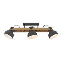 Lampa sufitowa drewniana z trzema metalowymi kloszami CUP 2.0 3xE27 Just Light 15745-18