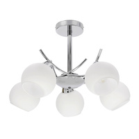 AMOS Lampa wiszaca chromowy 5x40W E27 klosz biały Candellux 35-34984