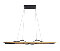 Lampa wisząca CONATO z drewnem sosnowym LED Italux PND-23848-30W-BK-GD