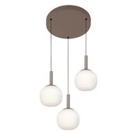 Brązowa lampa wisząca z trzema zwisami 3xLED 3000K/4000K/6000K Montes Italux PND-02217-3-BRO