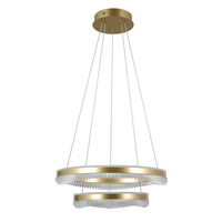 Lampa wisząca dwa złote okręgi z imitacją kryształu LED 3000/4000/6000K Morte Italux PND-34535-2L-GD