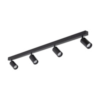 Lampa sufitowa poczwórna czarna listwa AMIS BLACK 4xGU10 Tk Lighting 10635