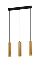Tubo lampa wisząca czarny 3x25w gu10 klosz 25cm drewniany Candellux 33-79138