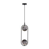 CORDEL zwis 2x28W G9 czarny, klosze grafitowe Candellux 32-44051
