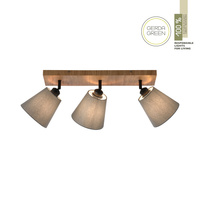 Lampa sufitowa drewniana podstawa i 3 abażury GREEN MICHEL 3xE27 Just Light 11582-79