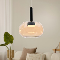 Lampa wisząca czarna z bursztynowym kloszem BUENO 1xGX53 Candellux Studio 31-50465
